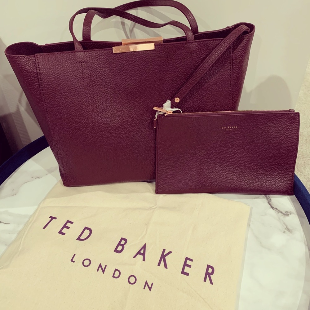 Burgundy Ted Baker Tote